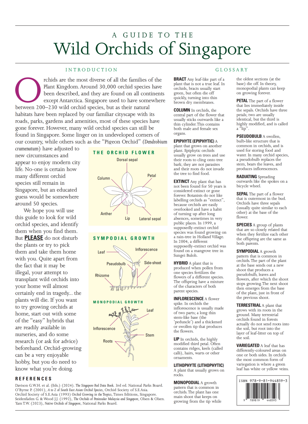 Orchids guide — back cover